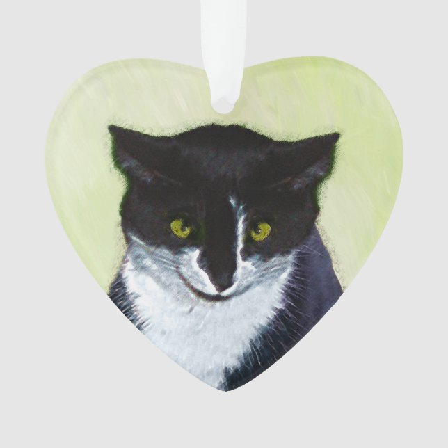 Peinture de chat Tuxedo - Cute Original Cat Art (devant)