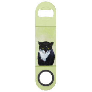 Peinture de chat Tuxedo - Cute Original Cat Art