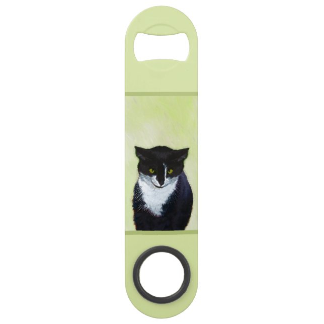 Peinture de chat Tuxedo - Cute Original Cat Art (Dos)