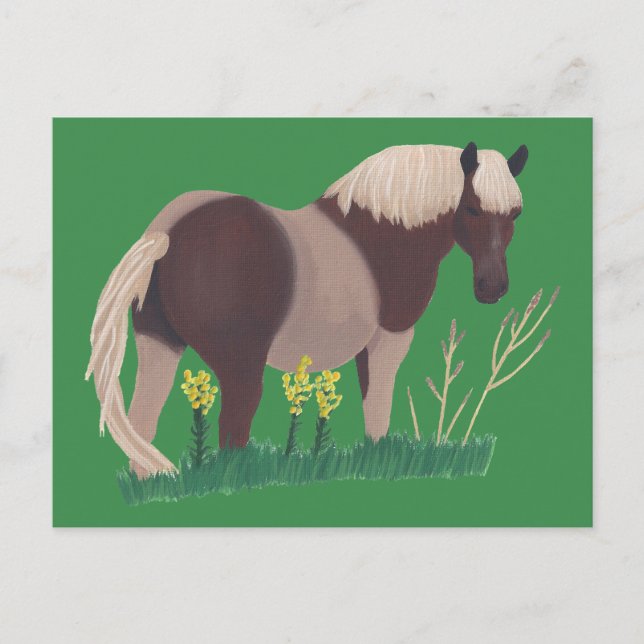Peinture de cheval à l'air libre, carte postale en (Devant)