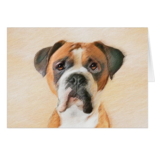 Peinture de chien Boxer originale non rognée, Art  (Devant horizontal)