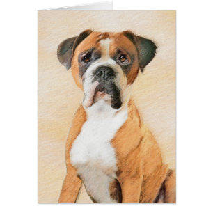 Peinture de chien Boxer originale non rognée d'ani