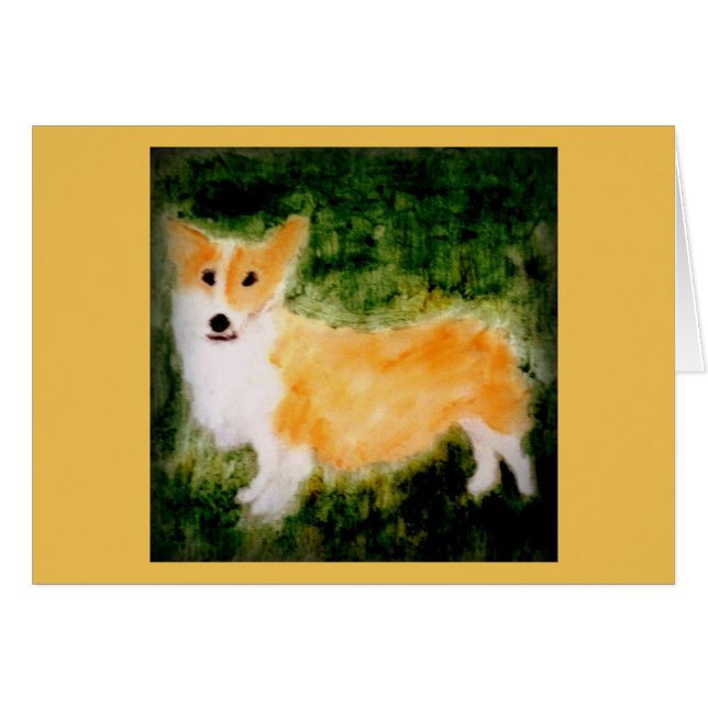 Peinture de chien Corgi mignon (Devant horizontal)