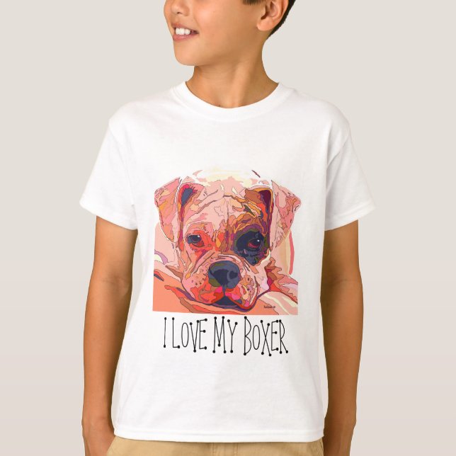 Peinture de chien de boxeur dans le T-shirt (Devant)