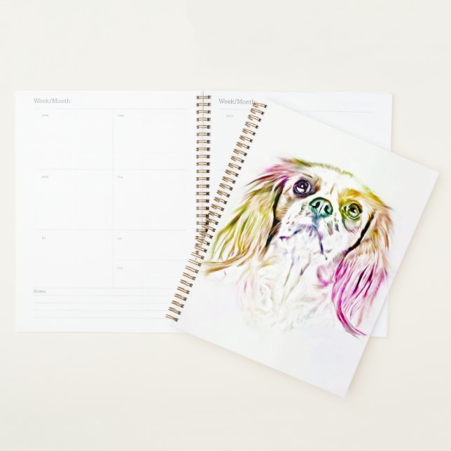 Peinture de chien espagnol du roi Charles Cavalier (Devant avec enveloppe)