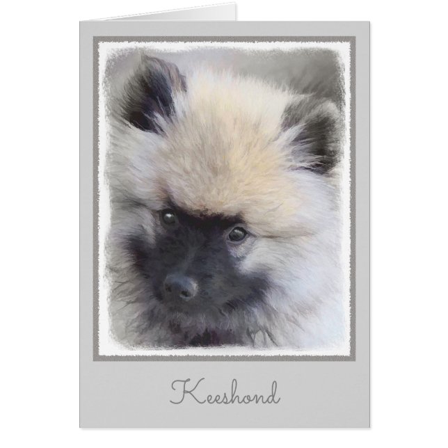 Peinture de chiot de Keeshond - jolie art de chien (Devant)