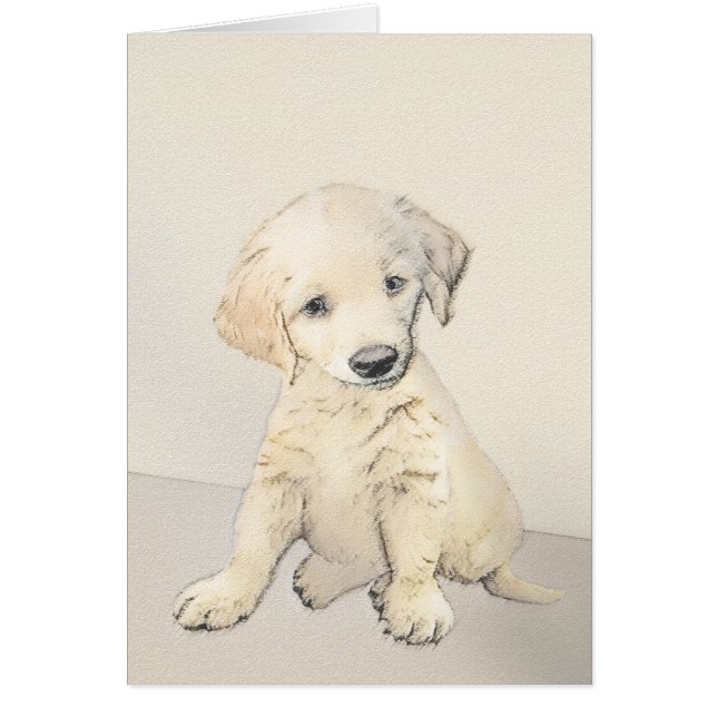 Peinture de chiot d'or Retriever - Art de chien or (Devant)