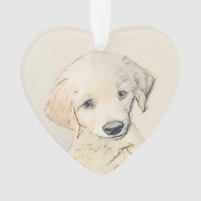 Peinture de chiot Golden Retriever - Art original  (devant)