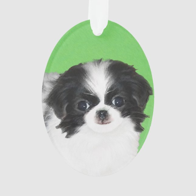 Peinture de chiot Japanese Chin - Art original de  (dos)