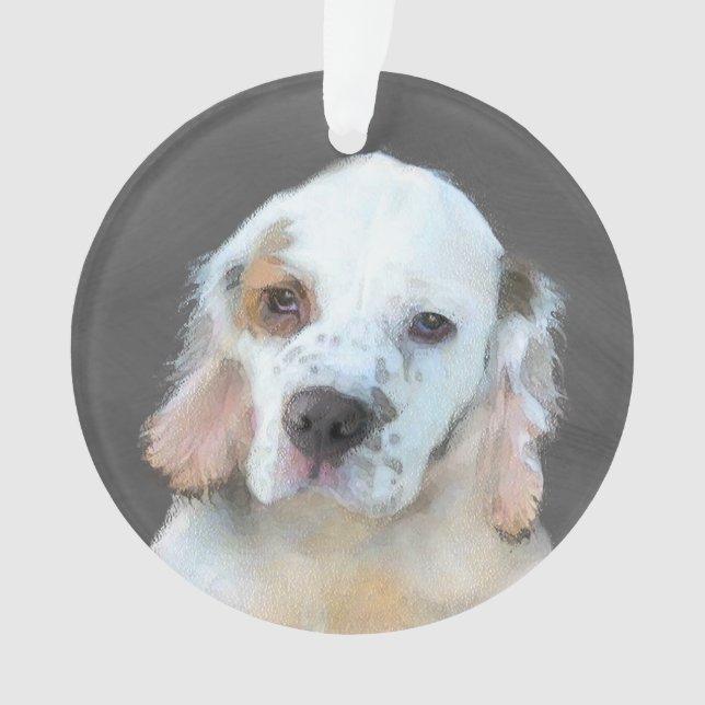 Peinture de Clumber Spaniel - Art original de chie (devant)