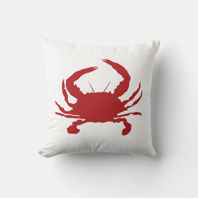 Peinture de crabe rouge Coussin de plage Silhouett (Recto)