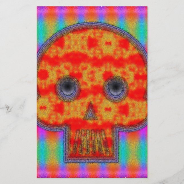 Peinture de crâne de robot coloré (Devant)