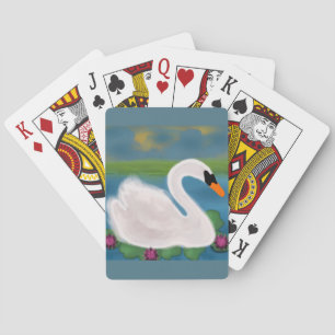 Peinture de cygne blanc Cartes de jeu