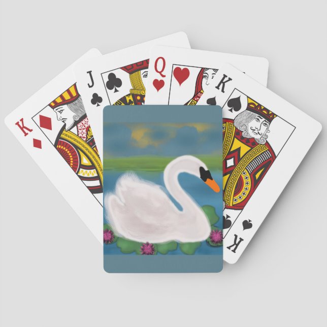 Peinture de cygne blanc Cartes de jeu (dos)