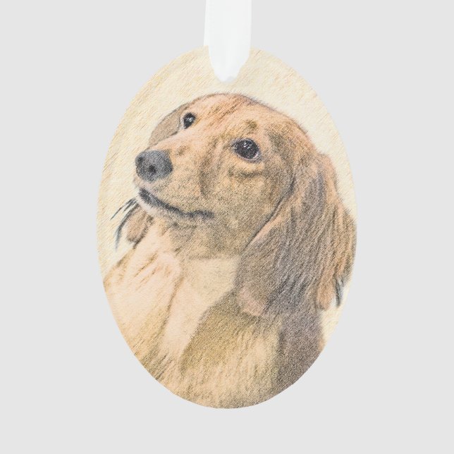 Peinture de Dachshund (Longhaïs) - Art original du (dos)