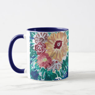 Peinture de fleurs Bouquet de café Mug