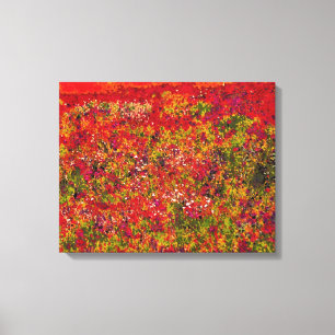 Peinture de gisement de fleur sauvage - toile