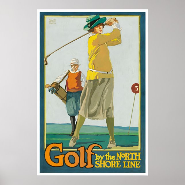 Peinture de golf Cadeau de golfeur Affiche d'art I (Devant)