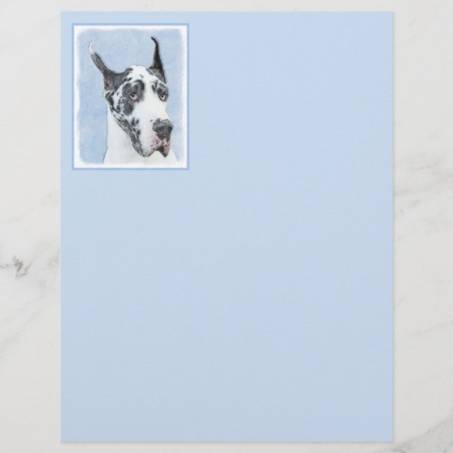Peinture de Great Dane (Arlequin) - Art original d (Devant)