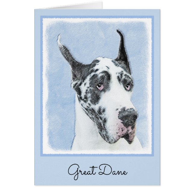Peinture de Great Dane (Arlequin) - Art original d (Devant)