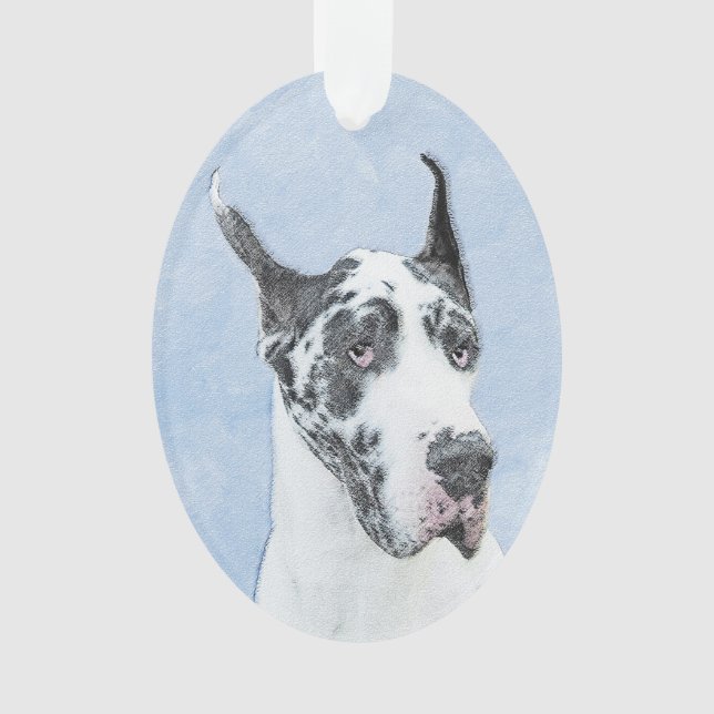 Peinture de Great Dane (Arlequin) - Art original d (devant)