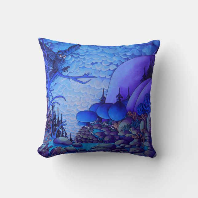 Peinture de la Chouette de nuit "16 X "16 Oreiller (Recto)