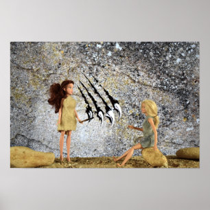 Peinture de la grotte. affiche