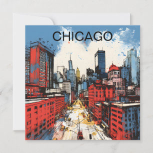 Peinture de la skyline de Chicago – Art urbain de