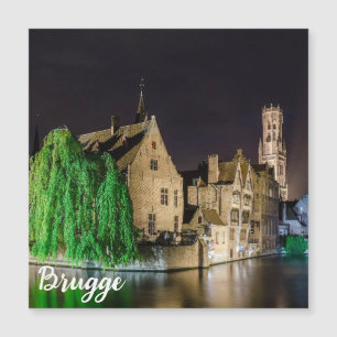 Peinture de la vieille ville de Bruges et tour du