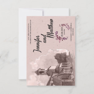 Peinture de l'aquarelle faire-part de mariage