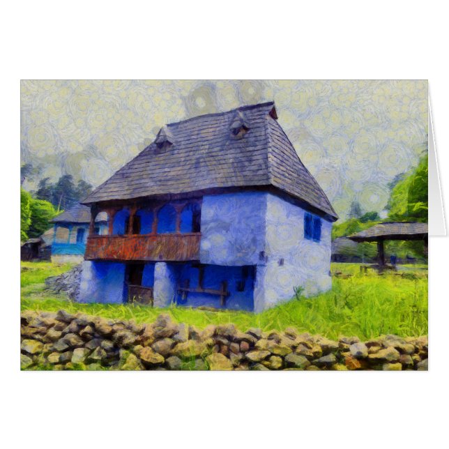Peinture de maison bleue (Devant horizontal)