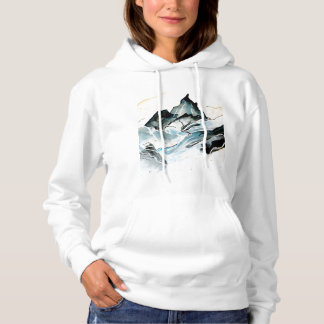 Peinture de montagne sweat - shirt à capuche fémin