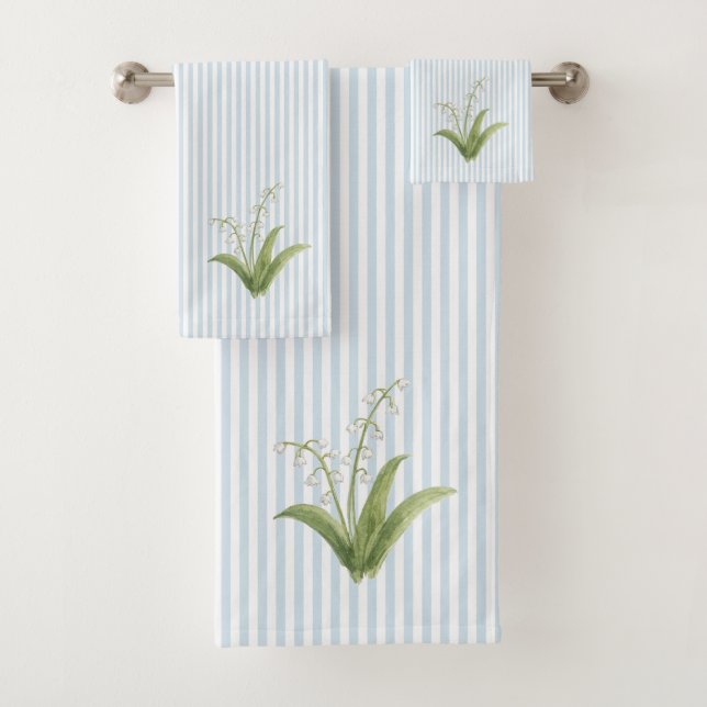 Peinture de muguet bleu rayure bleue (En situation)