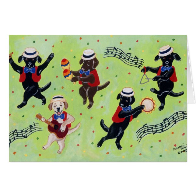 Peinture de musiciens de Labrador de mambo (Devant horizontal)