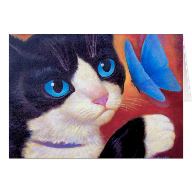Peinture de papillon de chat de smoking - multi (Devant horizontal)