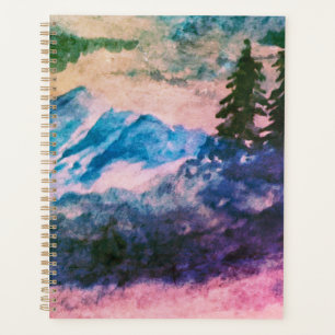 Peinture de paysage de forêt magique à l'aquarelle