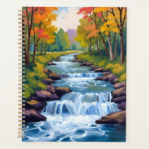 Peinture de paysage de nature de cascade