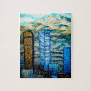 Peinture de paysage urbain de Denver, puzzle de