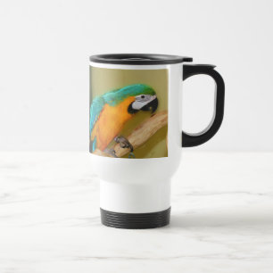 Peinture de perroquet bleu or Macaw Mug de voyage