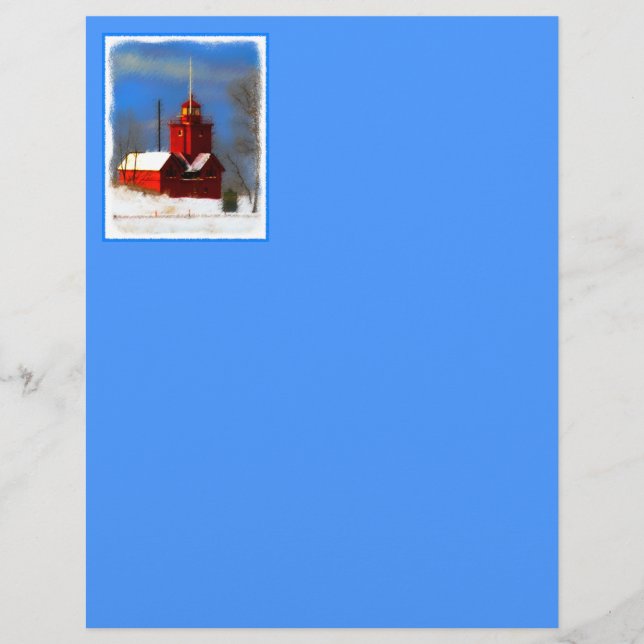 Peinture de phare rouge - Art original (Devant)