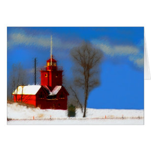 Peinture de phare rouge - Art original