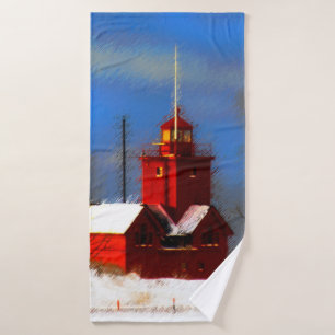 Peinture de phare rouge - Art original