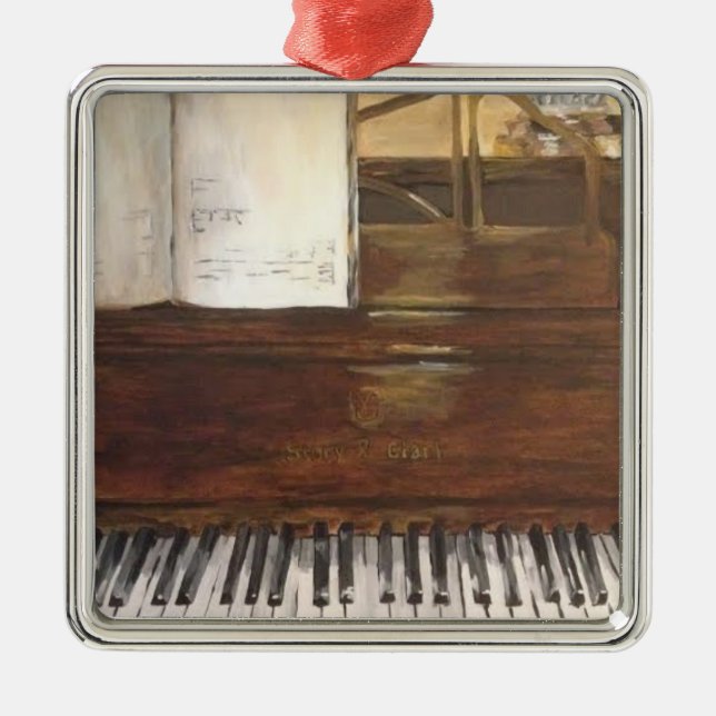 Peinture de piano ornement de Noël (Devant)