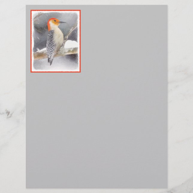 Peinture de pic à ventre rouge Art original (Devant)