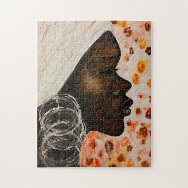 Peinture de Puzzle pour femme beauté africaine (Vertical)