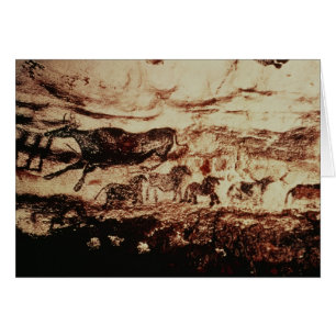 Peinture de roche d'une vache à saut