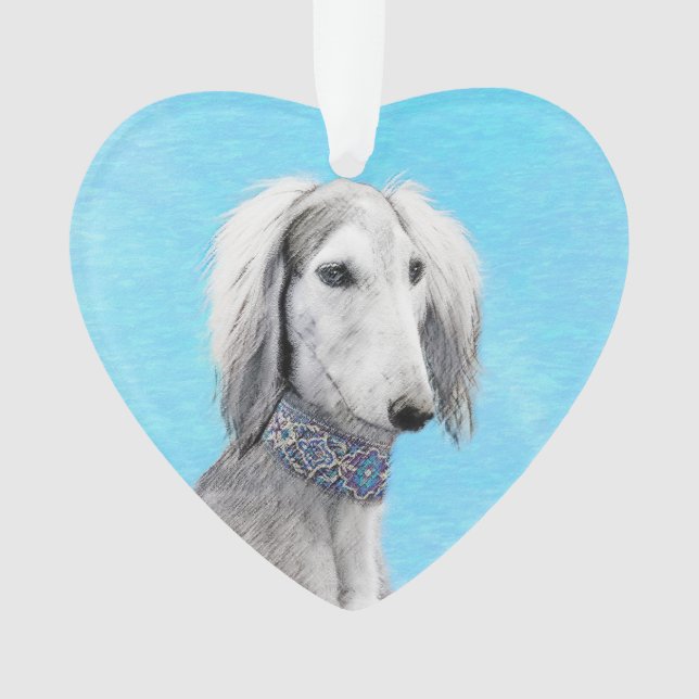 Peinture de Saluki (Argent) - Joli art original de (devant)