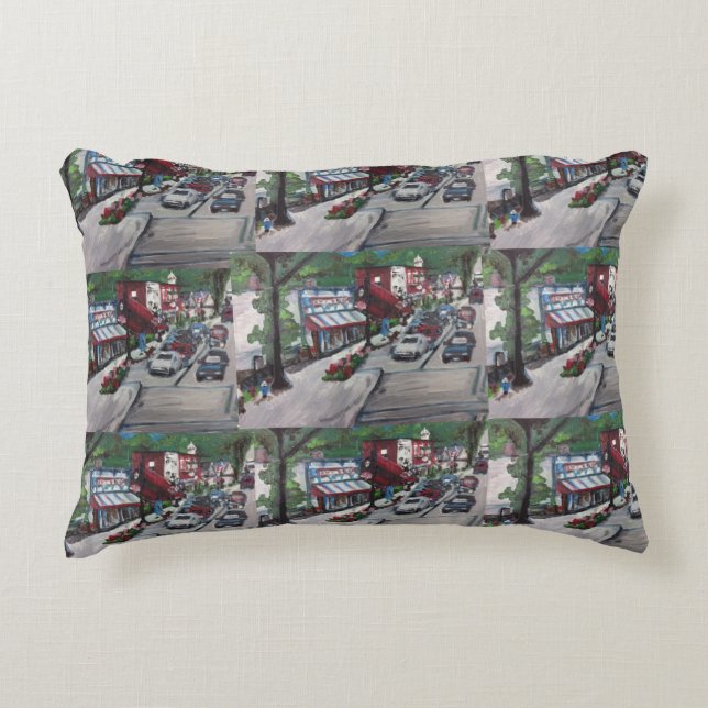 Peinture de scène de rue coussin de Chagrin Falls, (Devant)