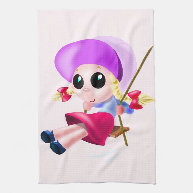 Peinture de serviettes de cuisine pour fille à bal (Vertical)