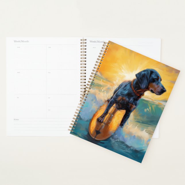 Peinture de surf de plage de Bluetick Coonhound (Devant avec enveloppe)